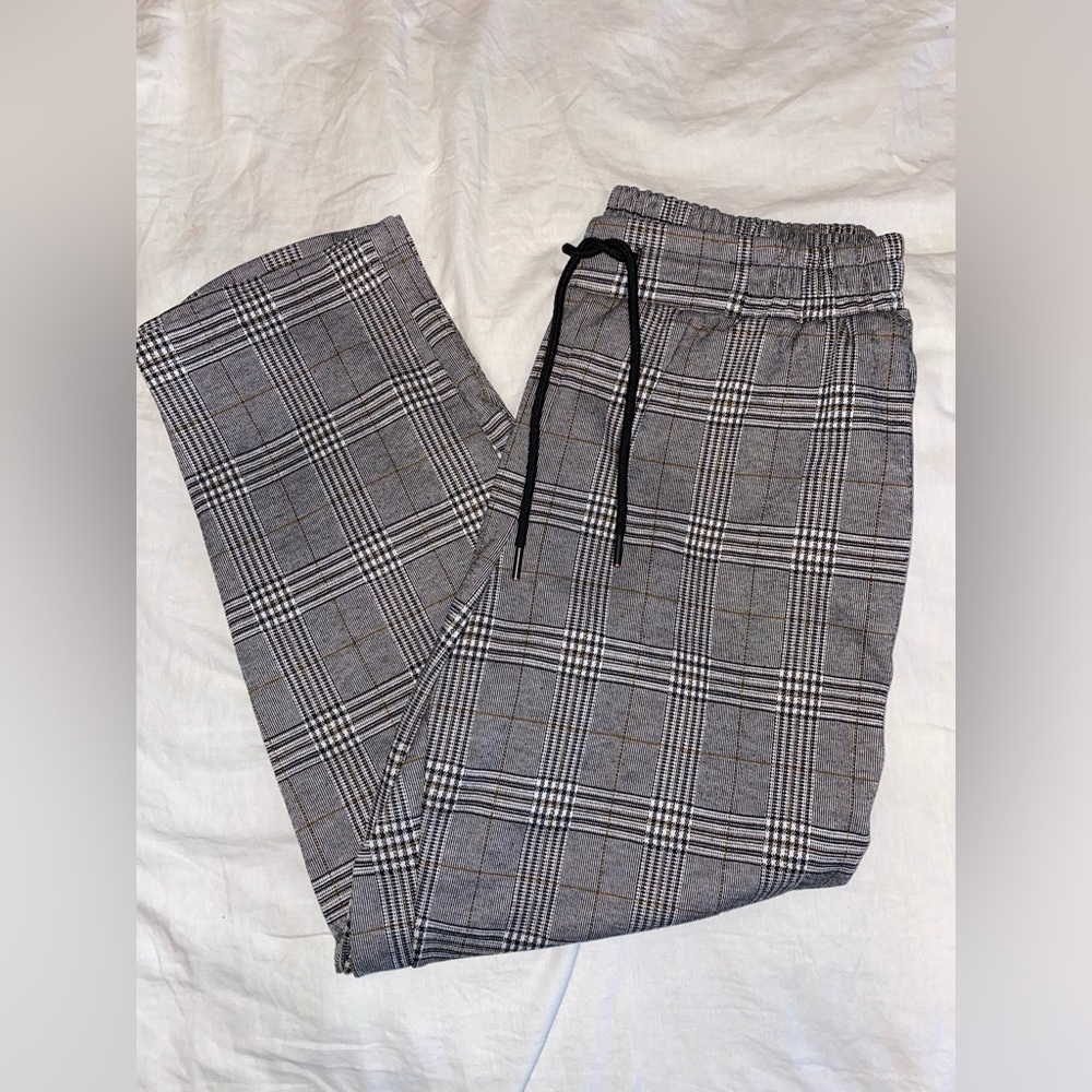 A New Day Plaid High-Rise Slim Straight Fit Ankle Pull-On Pants (size M)